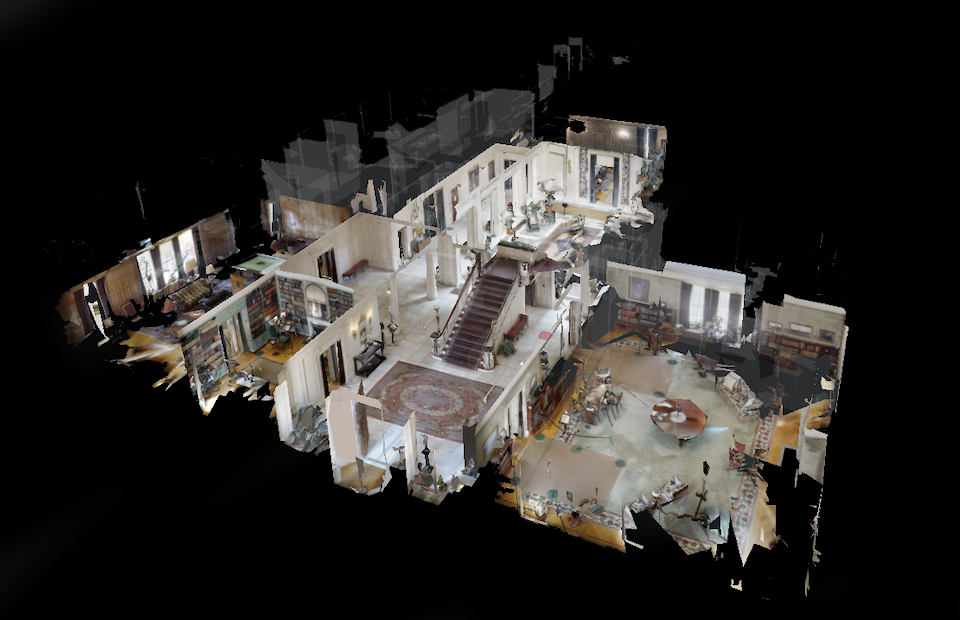 Dollhouse view of the mansion's virtual tour