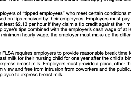 Under the Fair Labor Standards Act Poster