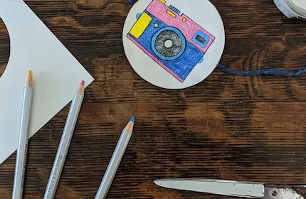 Craft supplies needed to create a phenakistoscope
