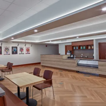 View of the museum cafe