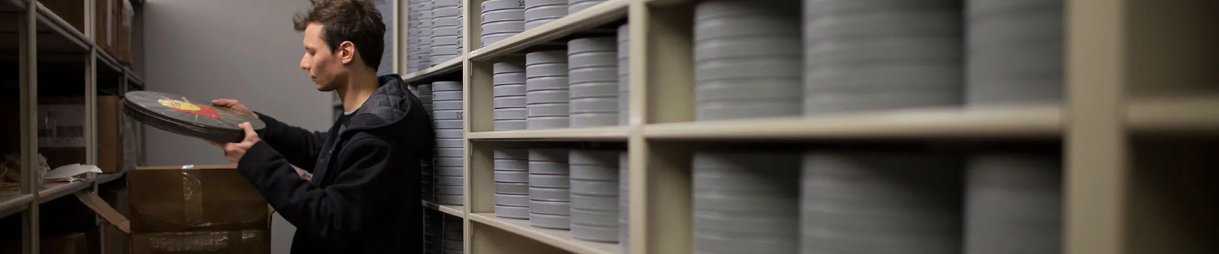 Staff in moving image vault
