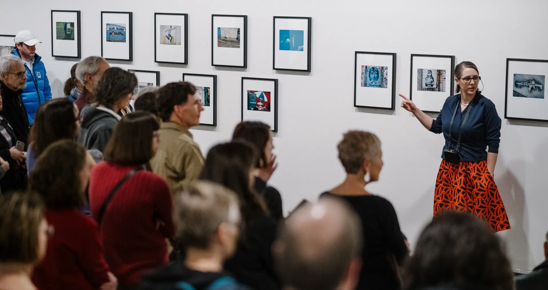 Curator leading a gallery tour