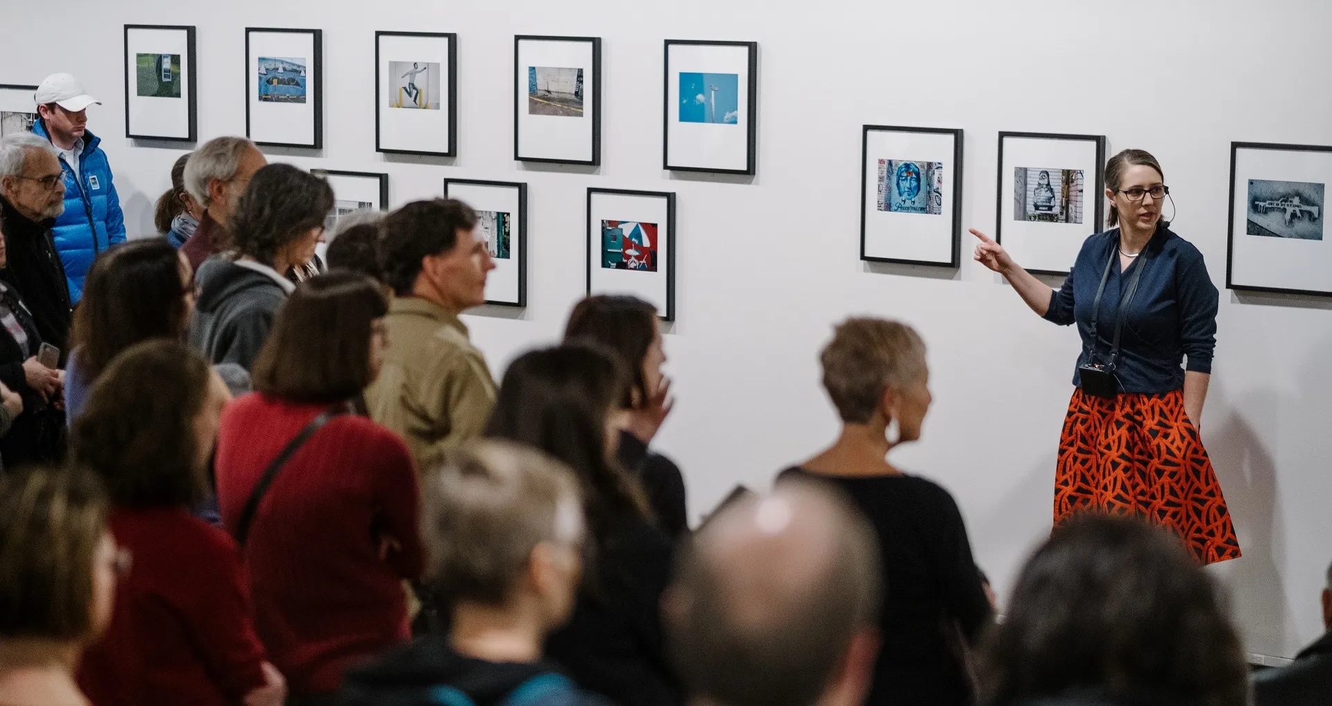 Curator leading a gallery tour