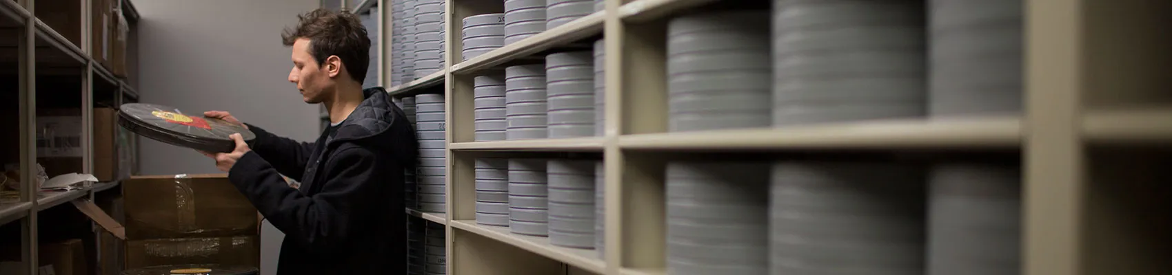 Staff in moving image vault