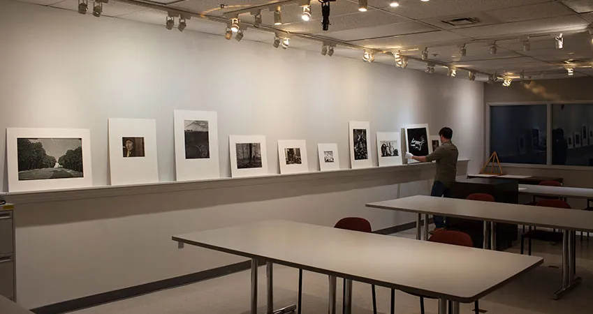 Researchers in the photography study center