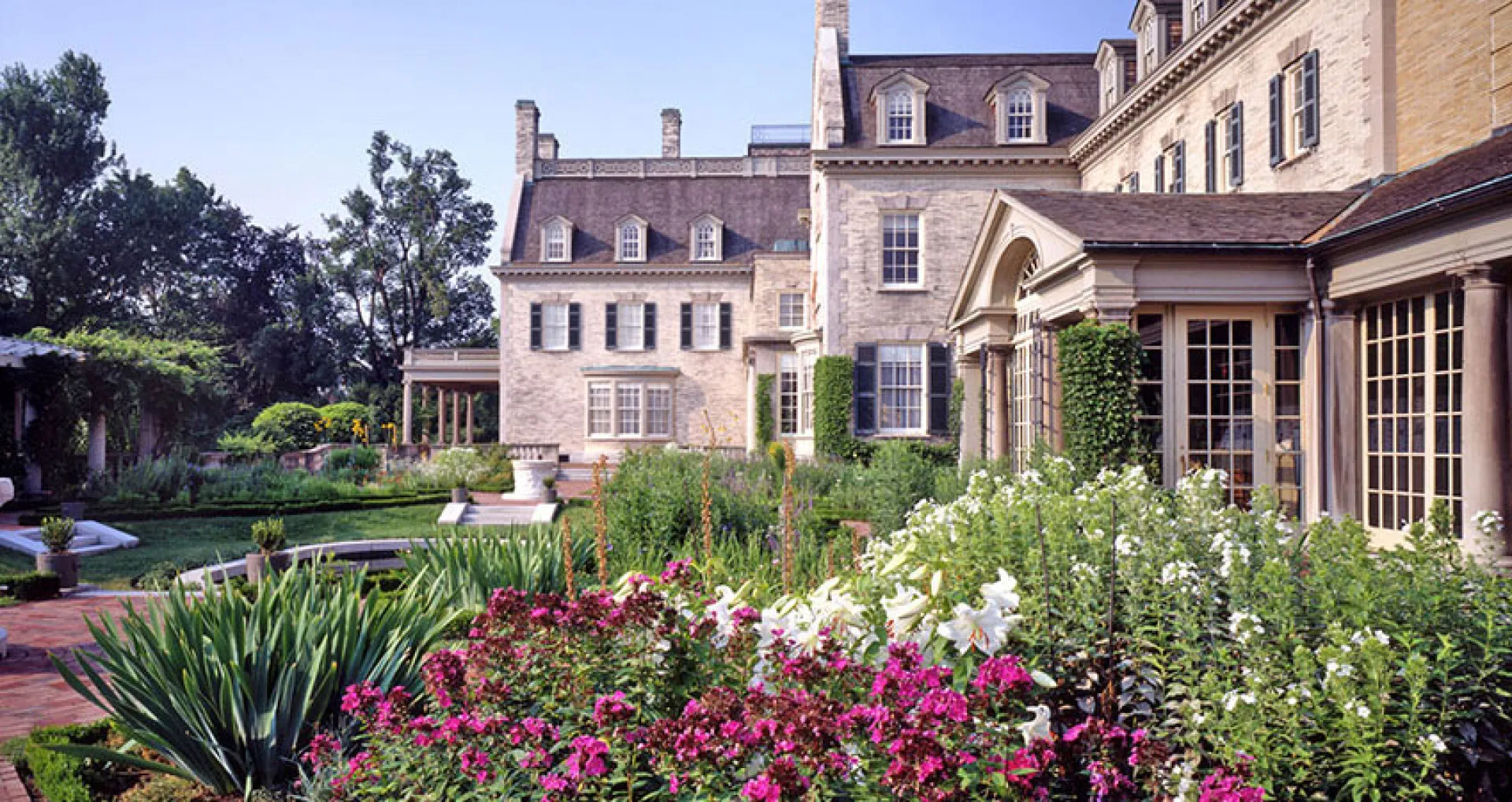 View of the mansion from the Townson Terrace garden