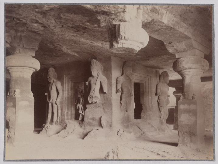 Lala Deen Dayal (Indian, 1844–1905), The Great Temple inside the Elephanta Cave, ca. 1882. Albumen silver print. George Eastman Museum, gift of the Rush Rhees Library, University of Rochester, 1983. 