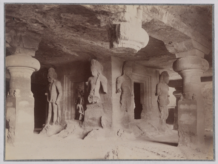 Lala Deen Dayal (Indian, 1844–1905), The Great Temple inside the Elephanta Cave, ca. 1882. Albumen silver print. George Eastman Museum, gift of the Rush Rhees Library, University of Rochester, 1983. 