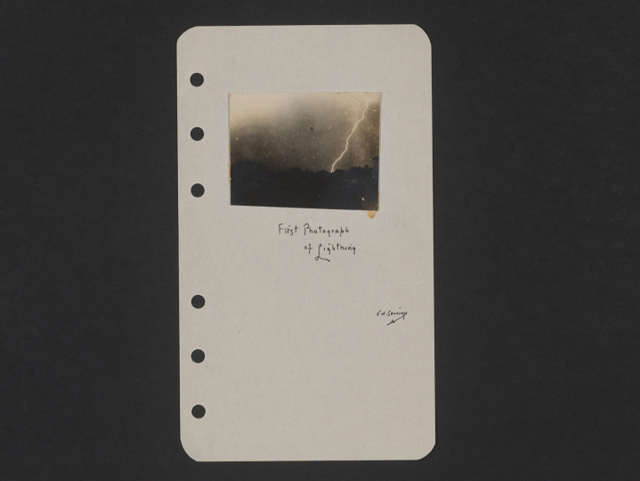 William N. Jennings (American, b. England, 1860–1946), First Photograph of Lightning, ca. 1885. Gelatin silver print. George Eastman Museum, gift of the 3M Foundation, ex-collection Louis Walton Sipley. 
