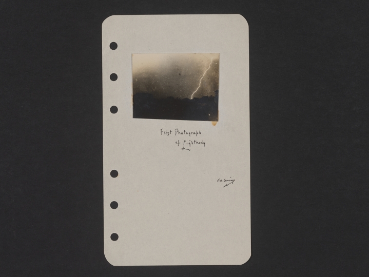 William N. Jennings (American, b. England, 1860–1946), First Photograph of Lightning, ca. 1885. Gelatin silver print. George Eastman Museum, gift of the 3M Foundation, ex-collection Louis Walton Sipley.
