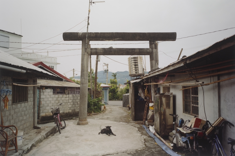 A Japanese shrine in an urban setting 