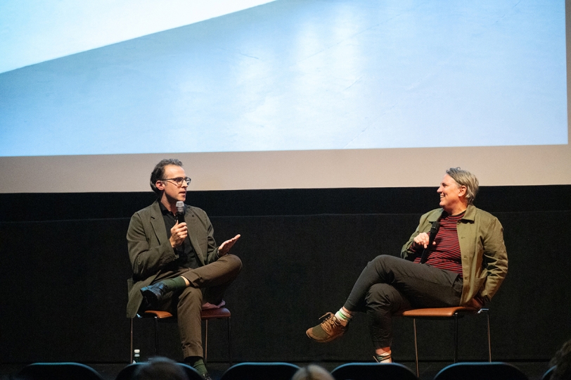 Liz Deschenes in conversation with Phil Taylor, assistant curator in the Department of Photography, at an event on April 2, 2025
