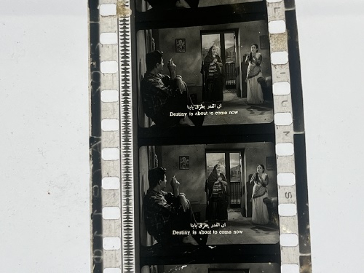 35mm film frames depicting women yelling at man.