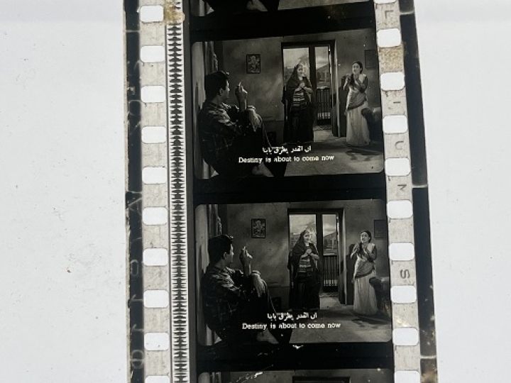 35mm film frames depicting women yelling at man.