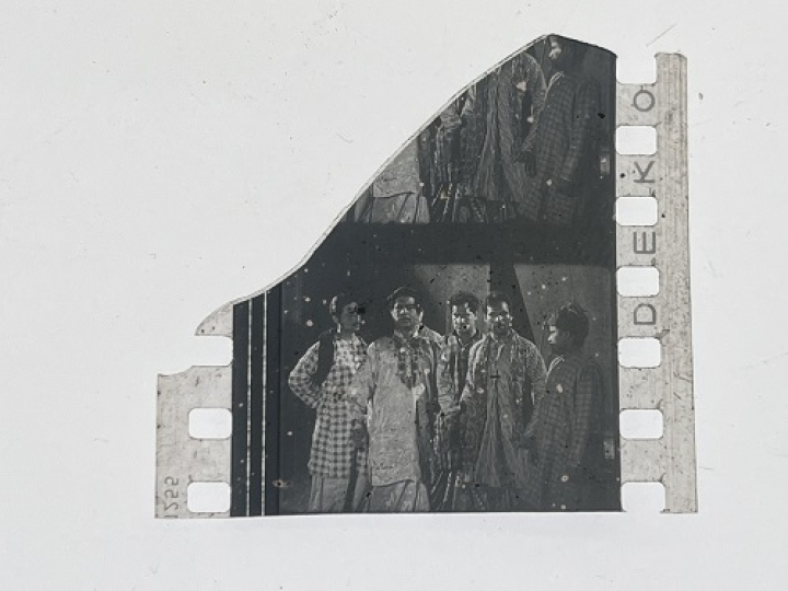 35mm film frames depicting man with friends