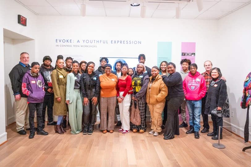 Photo of the students and teachers that took part in "Evoke: A Youthful Expression"