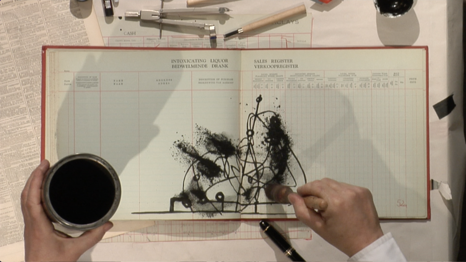 Still from Carnets d’Egypte—Intoxicating Liquor—Cash Sales Book (Drawing Lesson 34) 