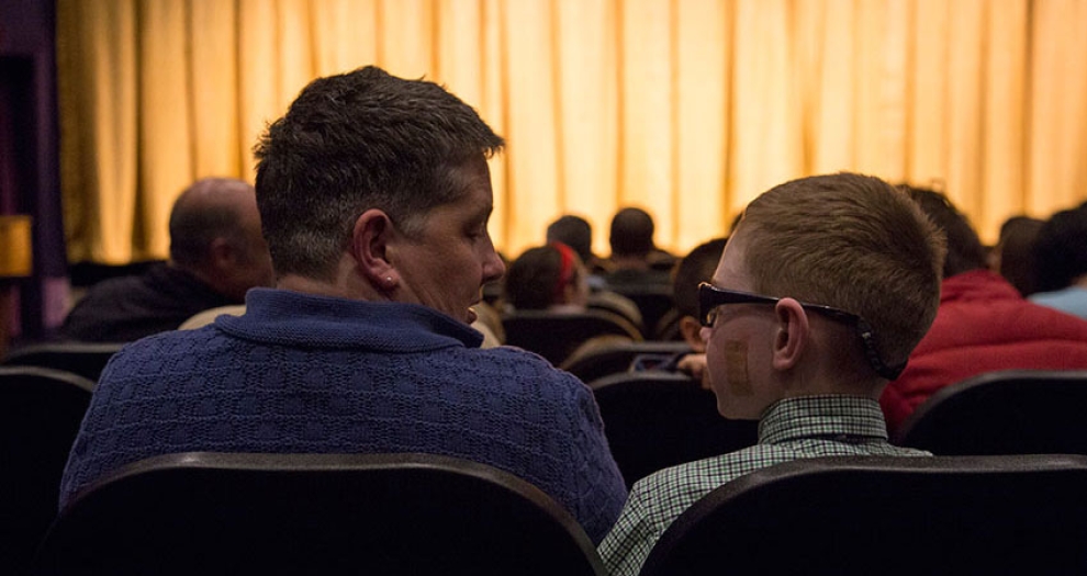 Child and parent in the Dryden Theatre