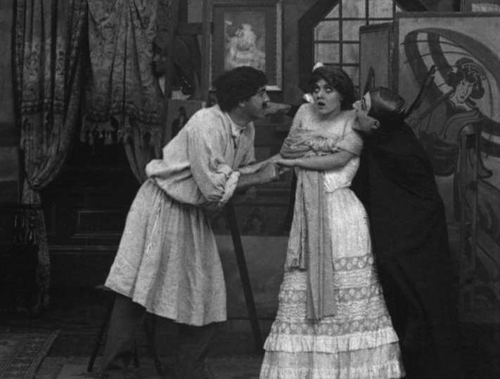 D.W. Griffith (1875–1948), Still from The Devil, 1908. Restoration by Film Preservation Society, Ruxandra Blaga, in collaboration with the Library of Congress. From the Paper Print Collection at the Library of Congress. 