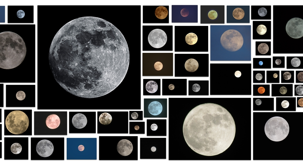 Photographs of Moons collected by Penelope Umbrico