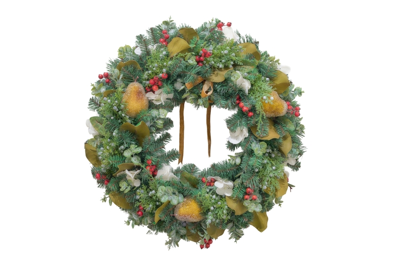 A wreath from this year's display