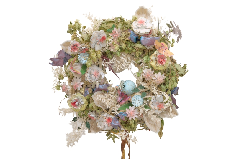 A wreath from this year's display