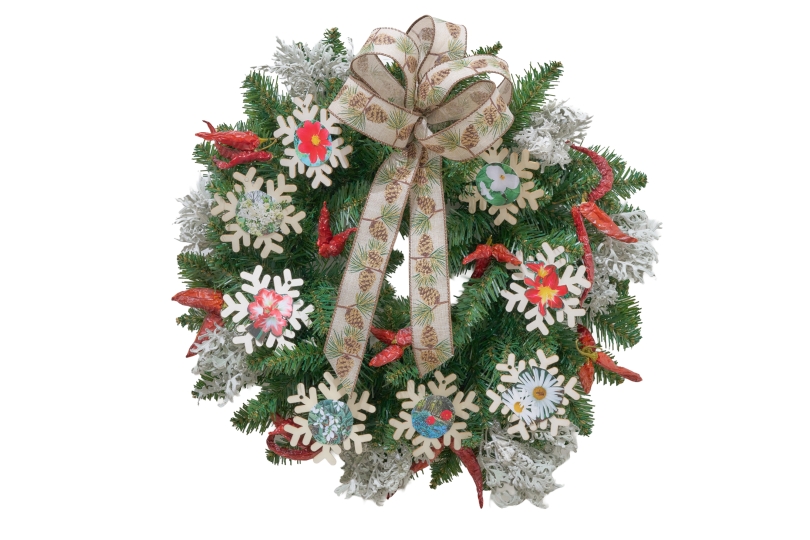 A wreath from this year's display