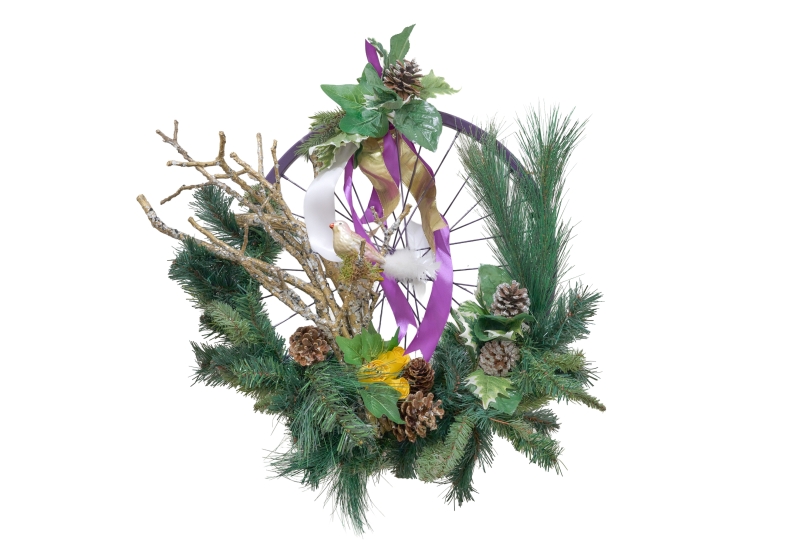 A wreath from this year's display