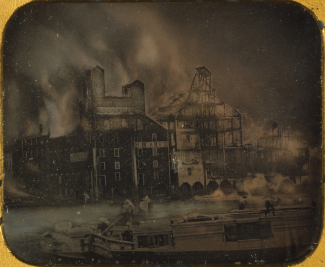 Fire at the Ames and Doolittle Mills, Oswego, New York