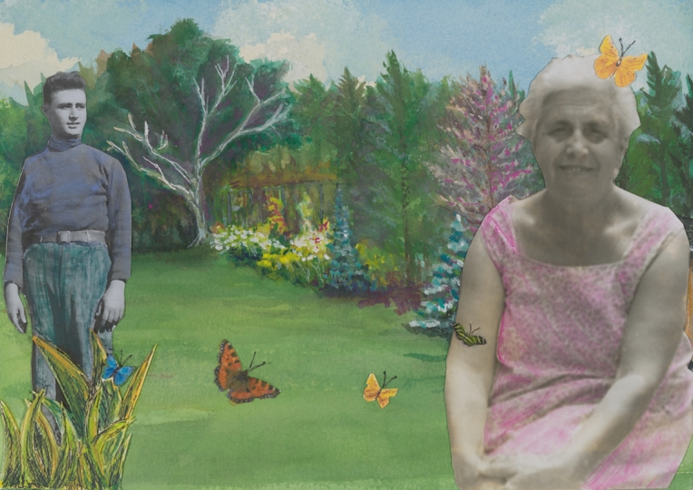 Elizabeth Montella Mott, I Can See Forever; I can See Always, from the exhibition Photo Art Therapy: A Convergence of Creativity and the Healing Process. Photo collage and packing tape transfer. Courtesy of the artist. 