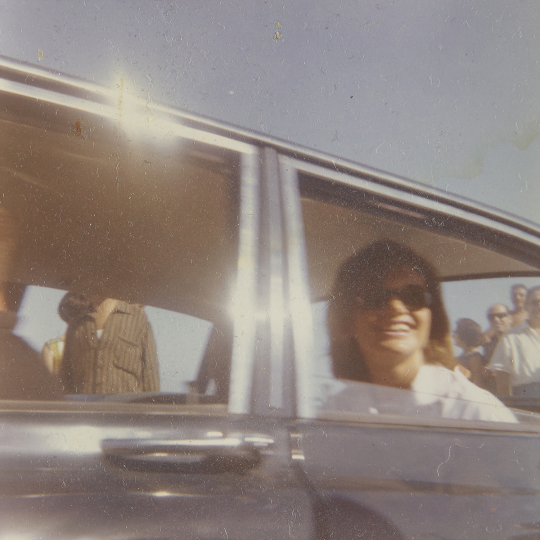 Carmela G. Iuorno (American, 1905–1988), Jacqueline Kennedy, <em>Jacqueline Kennedy in Ravello, Italy (snapshot)</em>, August 1962. Chromogenic development print. George Eastman Museum, gift of Mike Falcone, 2024. 