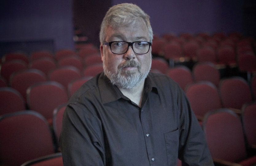 Curator Jared Case in the Dryden Theatre