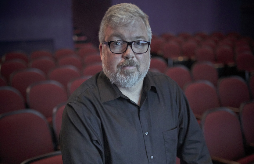 Curator Jared Case in the Dryden Theatre