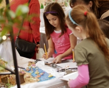 Photograph of people doing the Sweet Creations scavenger hunt
