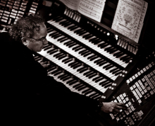 Steve Kelly plays the organ