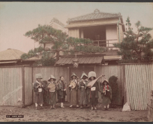 Albumen print of musicians 