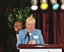 Attorney Elizabeth Birch, who led the Human Rights Campaign from 1995 to 2004, was the keynote speaker at Lambda Network at Kodak's first Education Event with Management in 1995, and at their tenth Education Event in 2005 (shown here). 