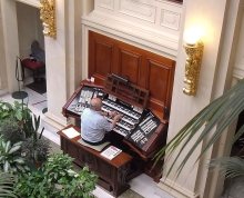 Joe Blackburn plays the organ