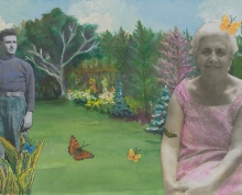 Elizabeth Montella Mott, I Can See Forever; I can See Always, from the exhibition Photo Art Therapy: A Convergence of Creativity and the Healing Process. Photo collage and packing tape transfer. Courtesy of the artist. 
