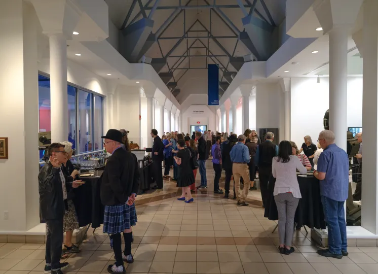 An exhibition preview event in the Potter Peristyle