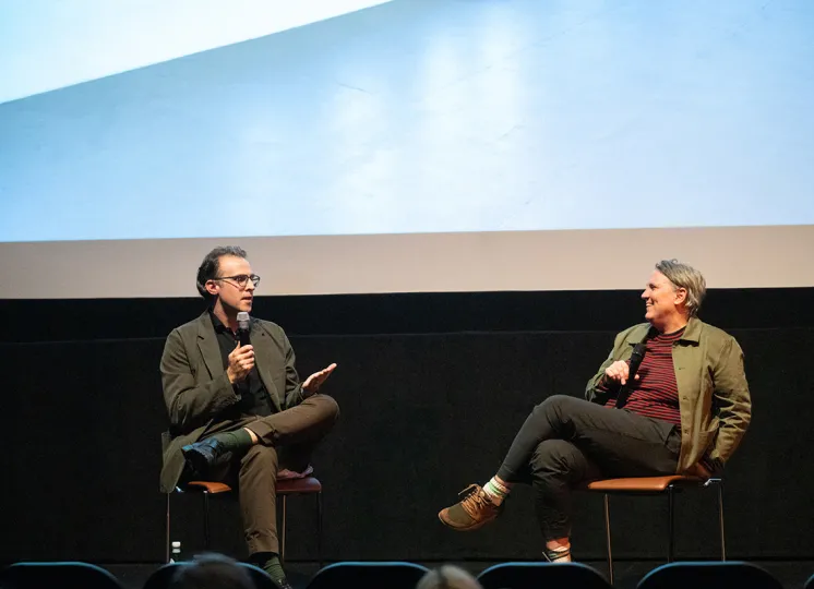Liz Deschenes in conversation with Phil Taylor, assistant curator in the Department of Photography, at an event on April 2, 2025