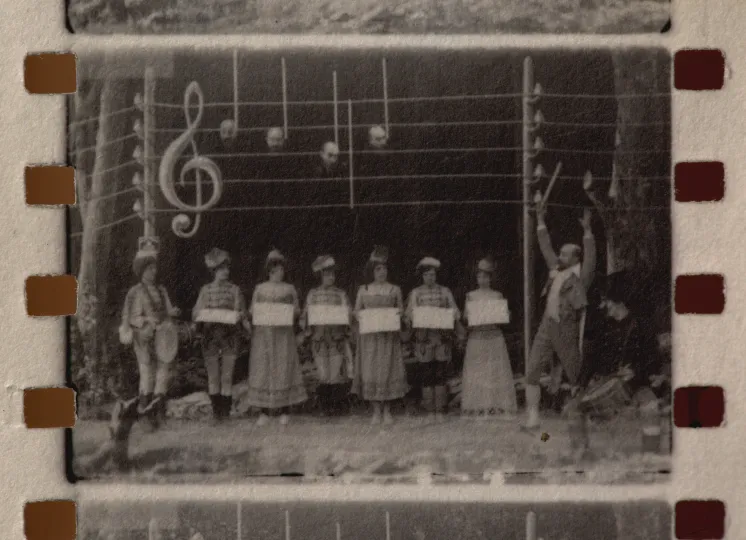 Georges Méliès (1861–1938), Still from Le Mélomane, 1903. Partial restoration by George Eastman Museum from the Paper Print Collection at the Library of Congress.