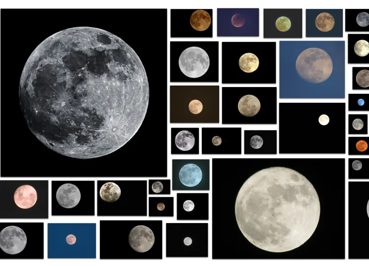 Photographs of Moons collected by Penelope Umbrico
