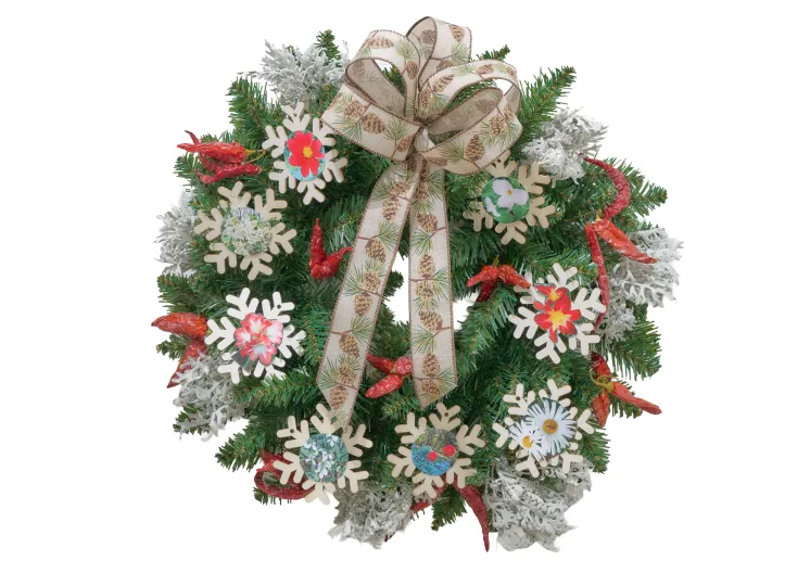 A wreath from this year's display