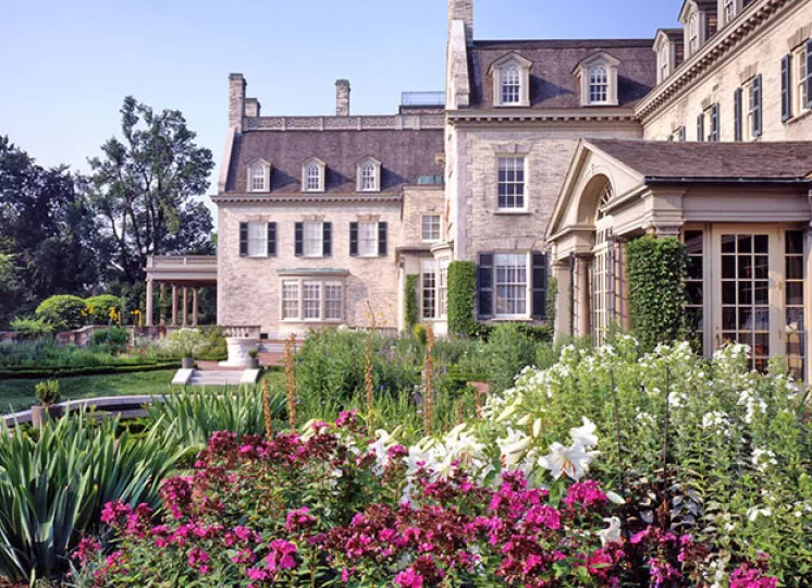View of the mansion from the Townson Terrace garden