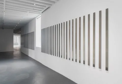Liz Deschenes (American, b. 1966), FPS (60), 2018. Gelatin silver photograms mounted to Dibond. Pinault Collection. Exhibition view, Miguel Abreu Gallery, 2018. © the artist, courtesy Miguel Abreu Gallery, New York, and Emanuela Campoli, Paris. artist, courtesy Miguel Abreu Gallery, New York; Emanuela Campoli, Paris; and Fraenkel Gallery, San Francisco.