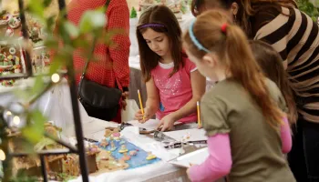 Photograph of people doing the Sweet Creations scavenger hunt