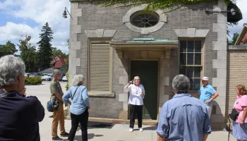 Group tour outside Dryden 
