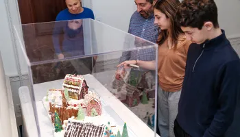Guests view gingerbread creations