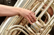 Man playing a tuba
